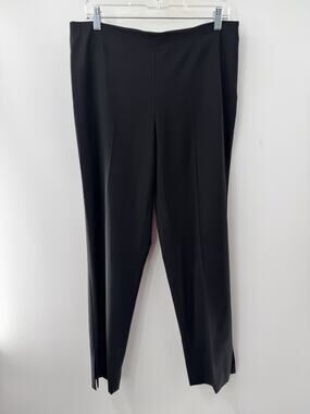 Brunello Cucinelli Women’s Black Virgin Wool Stretch Side Zip Pants US 12 IT 48